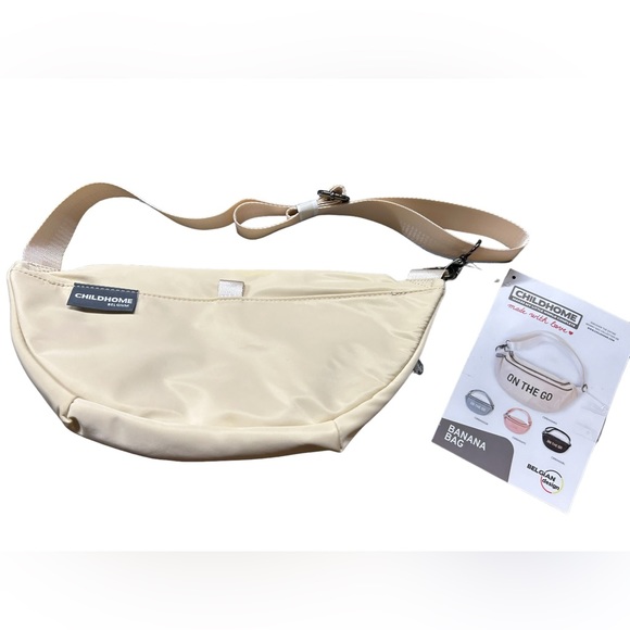 CHILDHOME women’s ON THE GO ivory banana bag 2 zip belt bag shoulder bag NWT - Picture 3 of 8
